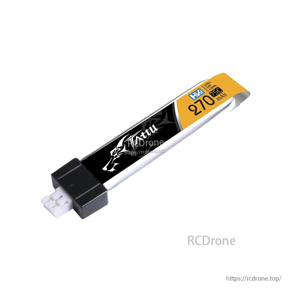 Tattu HV 270mAh 1S 3.8V 75C LiPo battery pack with JST-PHR 2.0 plug connector