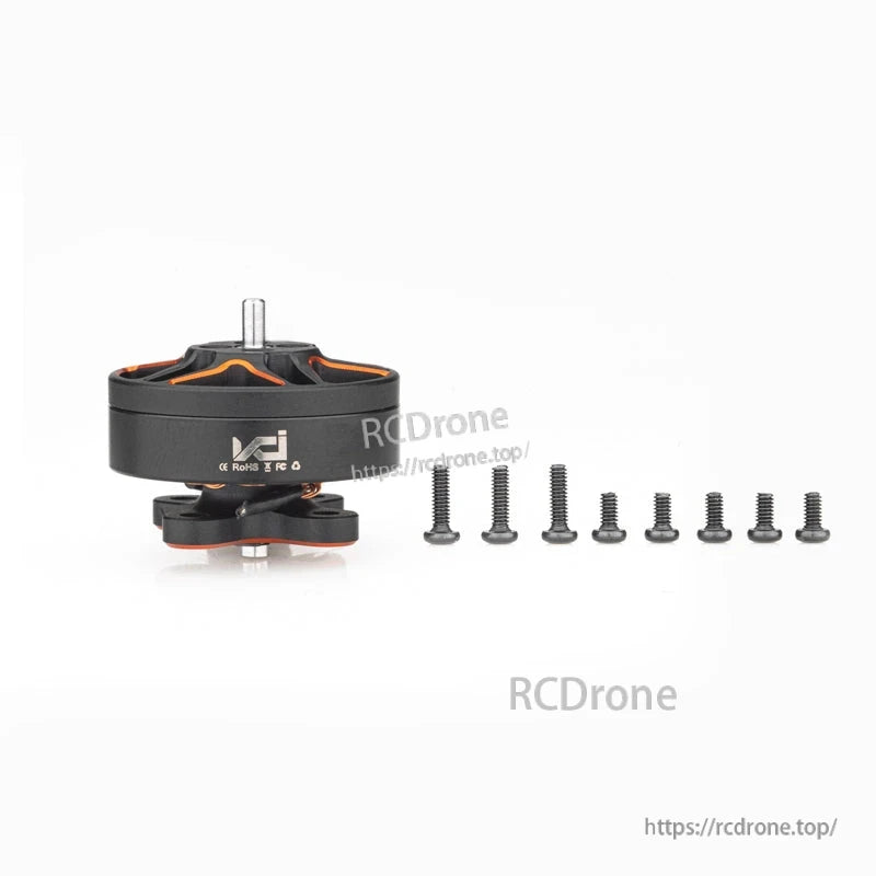 VCI SPARK 1504 brushless motor with included mounting screws shown beside the motor
