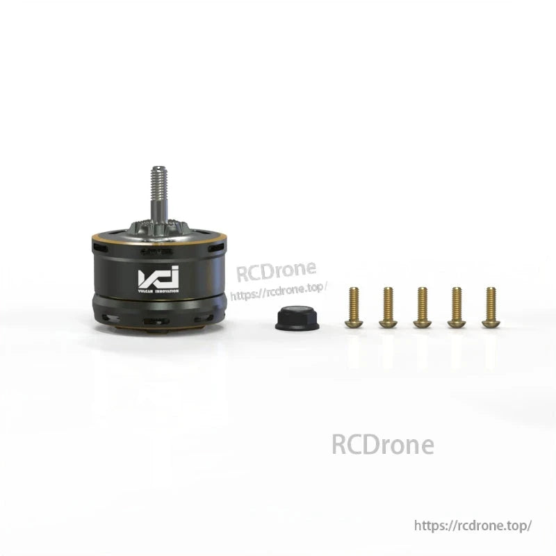 package contents with prop nut and five gold mounting screws laid out