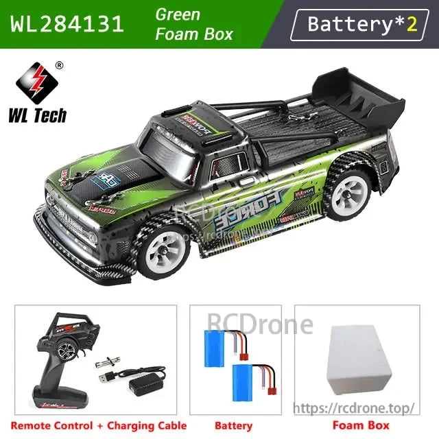 WLtoys 284131 1:28 Scale 4WD RC Racing Car, WLtoys 284131 RC truck features 4WD, 2.4GHz control, LED lights, metal chassis, ready-to-run with battery included.
