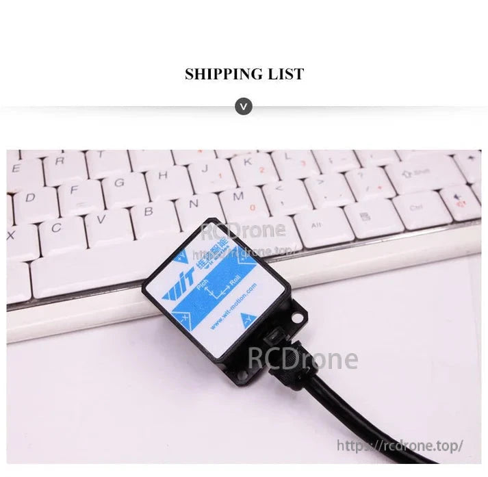 WitMotion SINET dual-axis tilt sensor: 0.1° accuracy, 0.01° resolution, alarm, RS232/RS485/TTL, IP67, 9–36V.