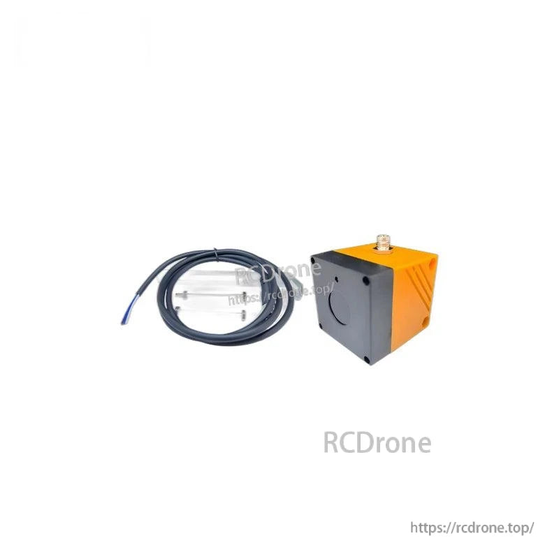 Sensor kit with wired cable lead and mounting plate shown beside the cube-shaped sensor body