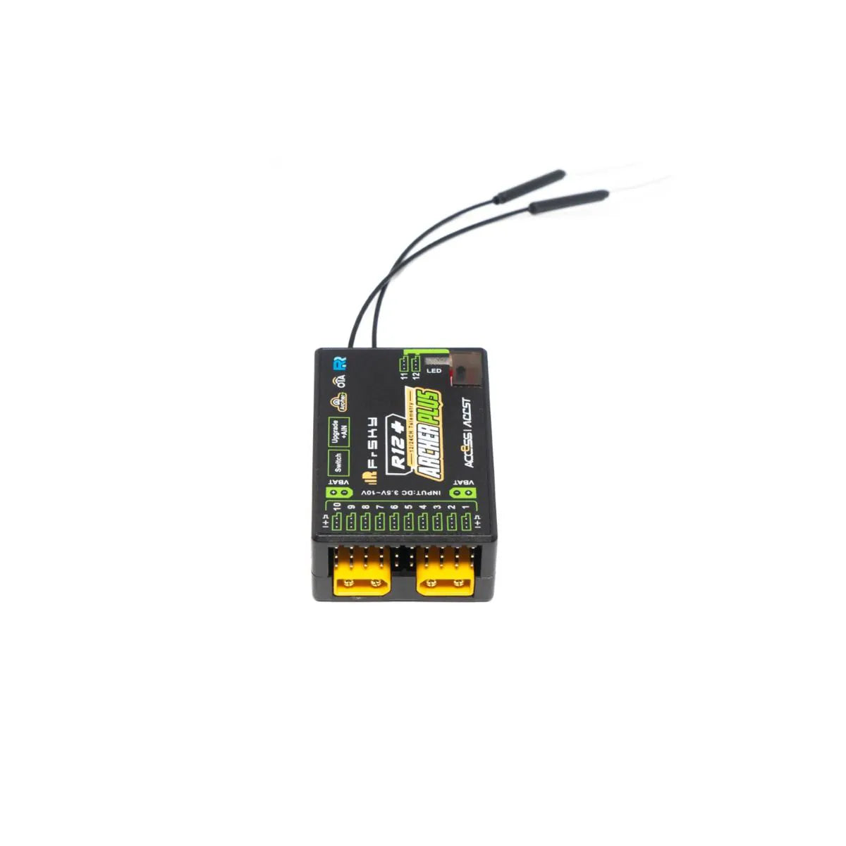 FrSky ARCHER PLUS R12+ Receiver - 2.4GHz ACCESS / ACCST D16 12 Configurable Channel Ports PWM, SBUS, FBUS, S.Port