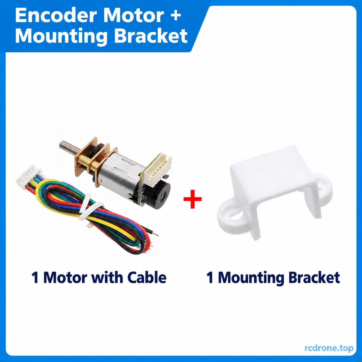GM12-N20 encoder motor, matching cable and white mounting bracket package