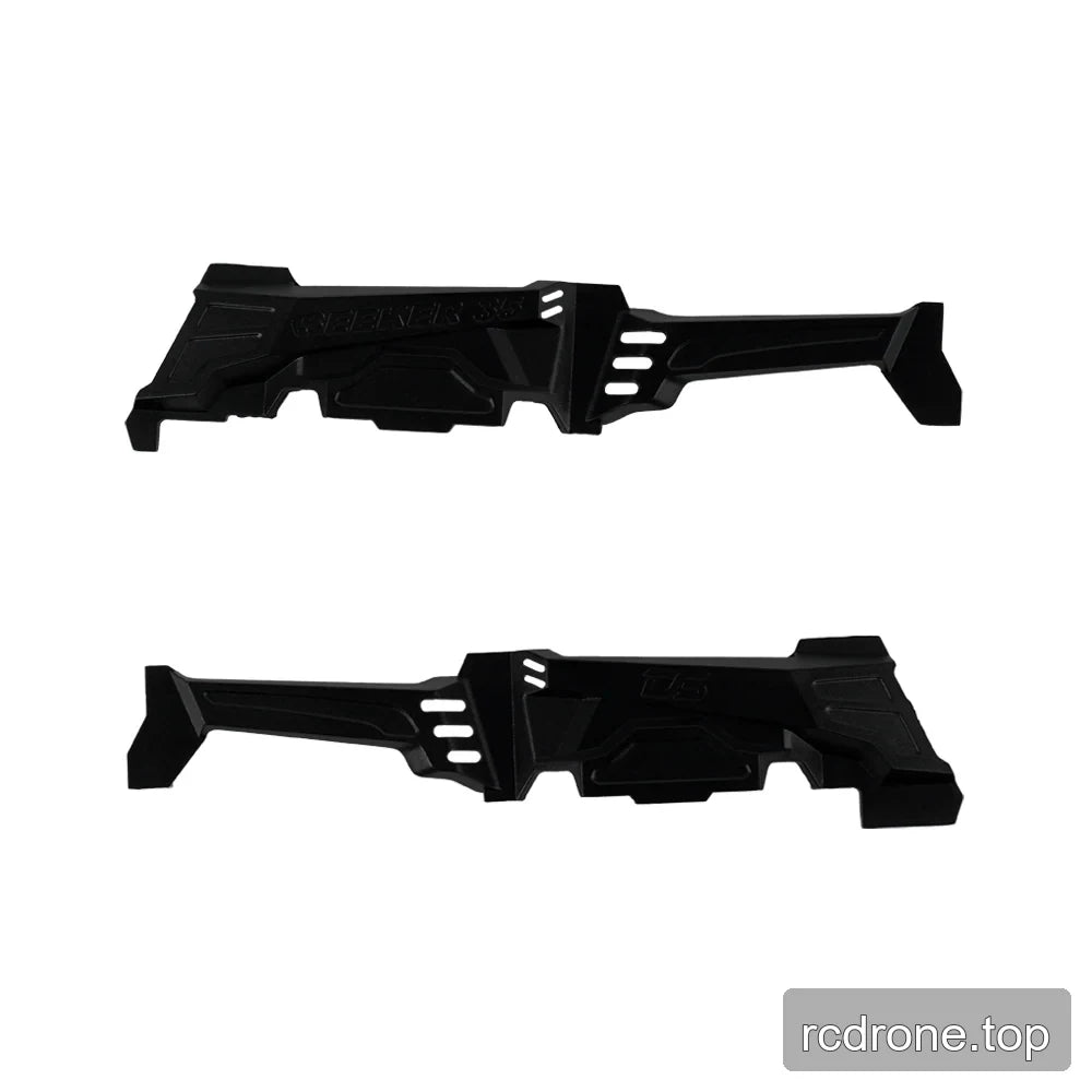 Two black molded plastic frame parts shown from opposite sides, with SEEKER 35 and DS markings plus vent-like slots.