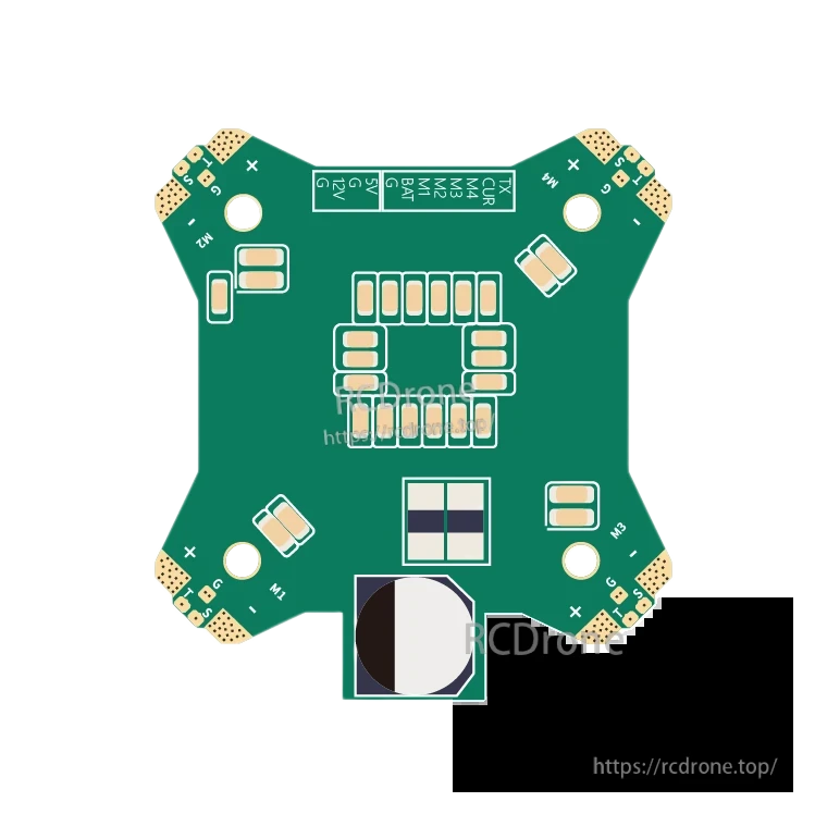 iFlight BLITZ PDB power distribution board with labeled solder pads and corner +/- battery pads
