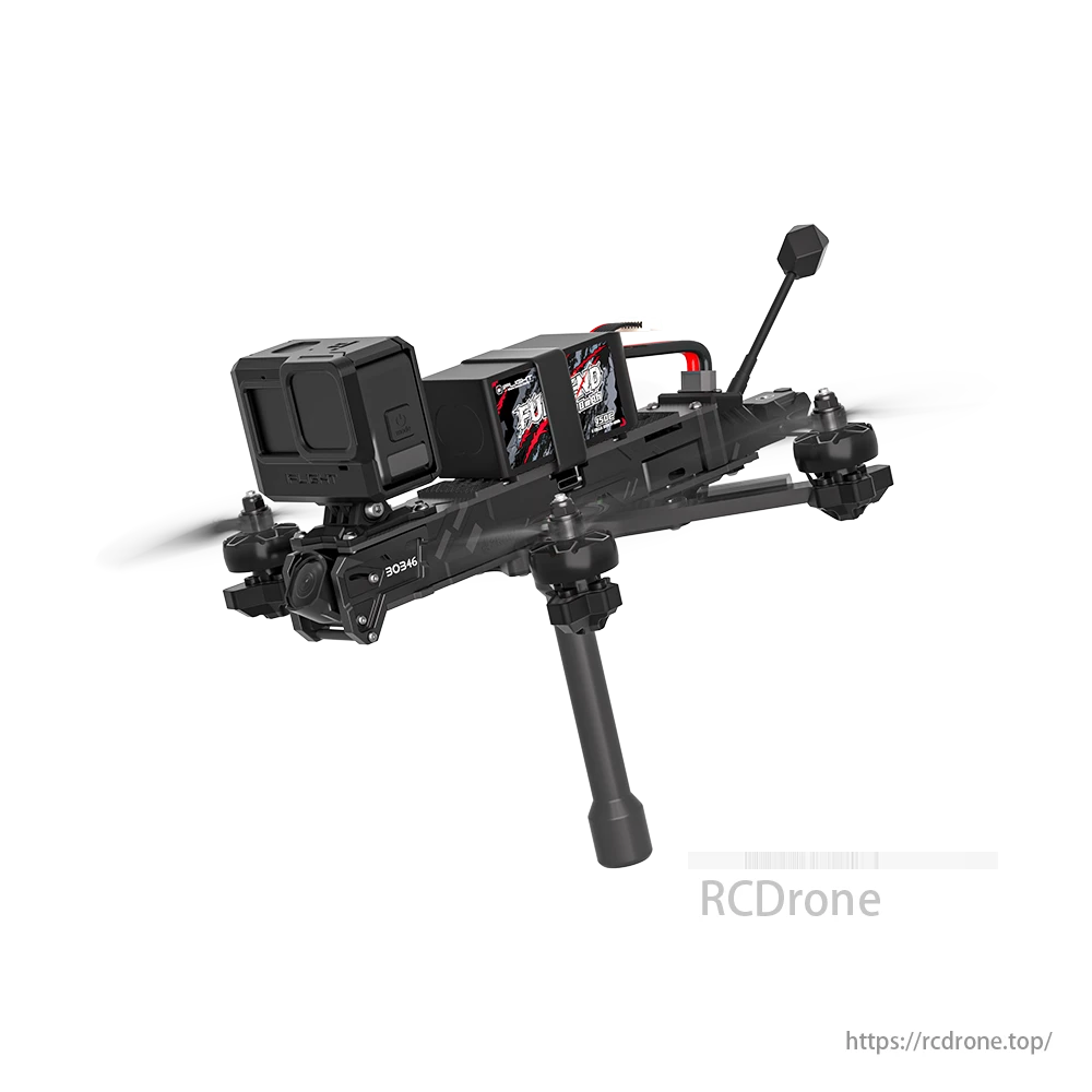 iFlight BOB46 O4 6S drone features F722 FC, E55 ESC, XING2 motors, and supports 4K FPV video.