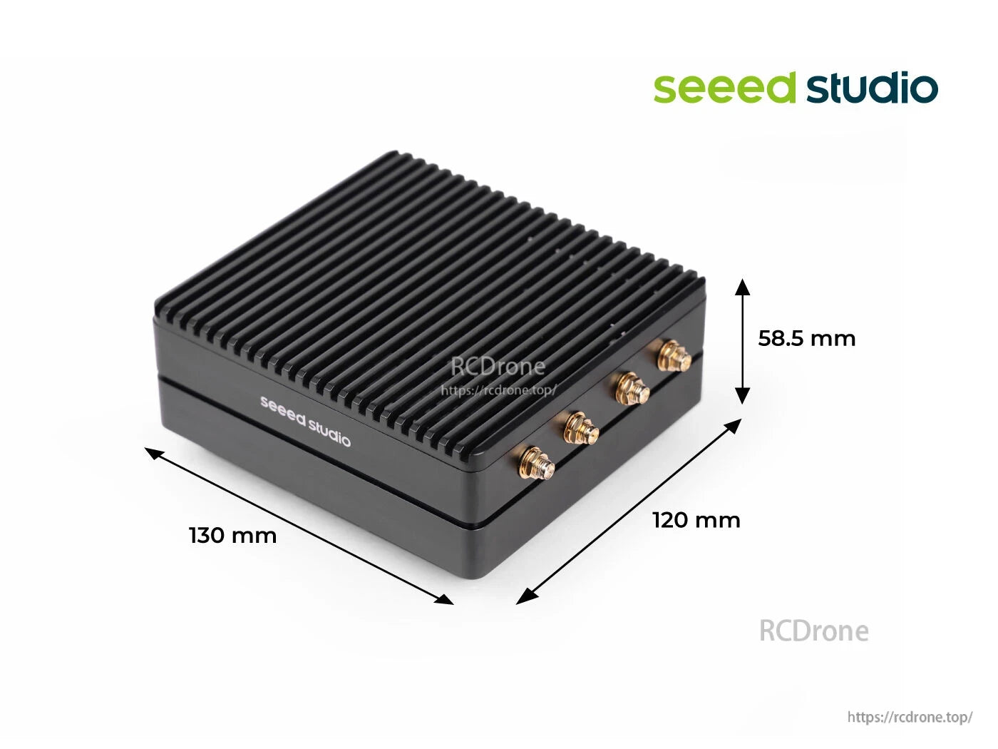 reComputer J3011B: Jetson Orin Nano 8GB, 128GB NVMe, HDMI 2.1, USB 3.2, GbE, M.2, mini-PCIe—compact edge AI computer for high-performance applications.