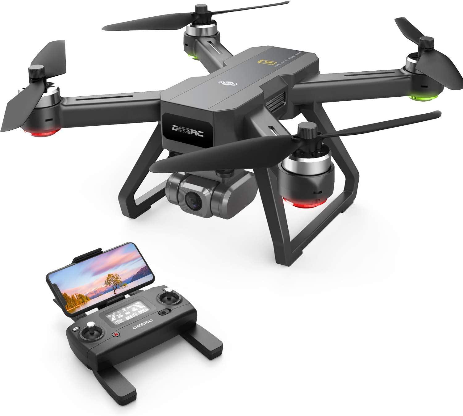  Dron con cámara para adultos 4K, drones FPV plegables,  multirotores cuadricópteros RC con transmisión 5G, cámara electrónica,  inicio de una tecla, retención de altitud, giro 3D, 2 baterías : Juguetes y