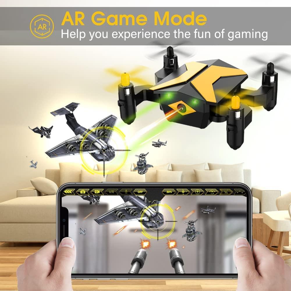 ATTOP X2W Mini Drone - RC Quadcopter with App FPV Video, Voice Control, Altitude Hold, Headless Mode, Trajectory Flight, Foldable Kids Drone Boys Gifts Girls Toys - RCDrone