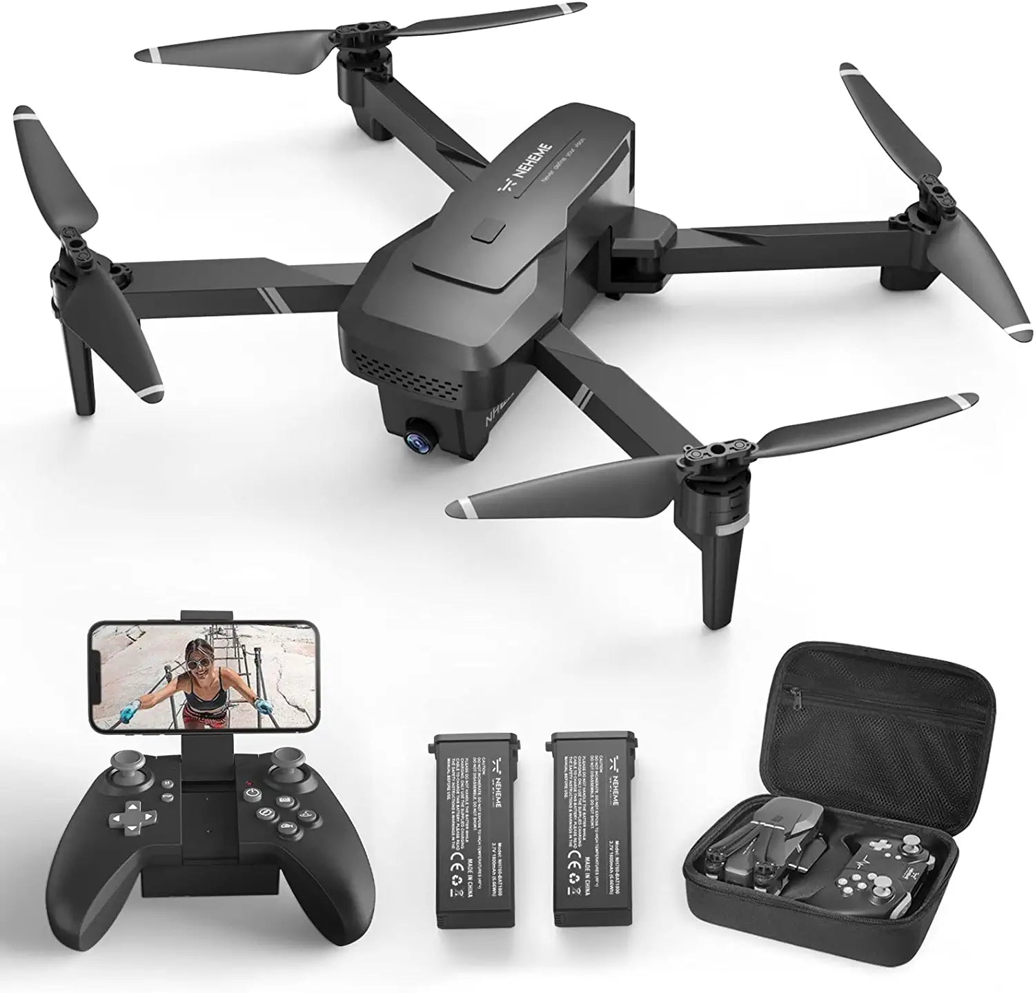 Drone with Camera 4K, Drones for adults, WiFi FPV RC Quadcopter with  Multiple Flight Modes, 3D Flip Foldable Mini Drones Toys Gifts for Kids