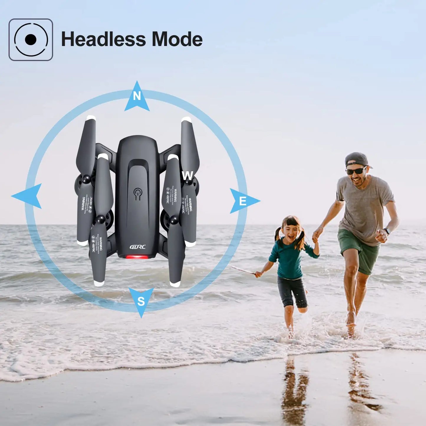 DRONEEYE 4DV12 Mini Drone - with Camera for Adults Kids,1080P Camera FPV Foldable RC Quadcopter,Drone for beginners,Altitude Hold, Headless Mode,3D Flips,App Control,Trajectory Flight,2 Batteries - RCDrone