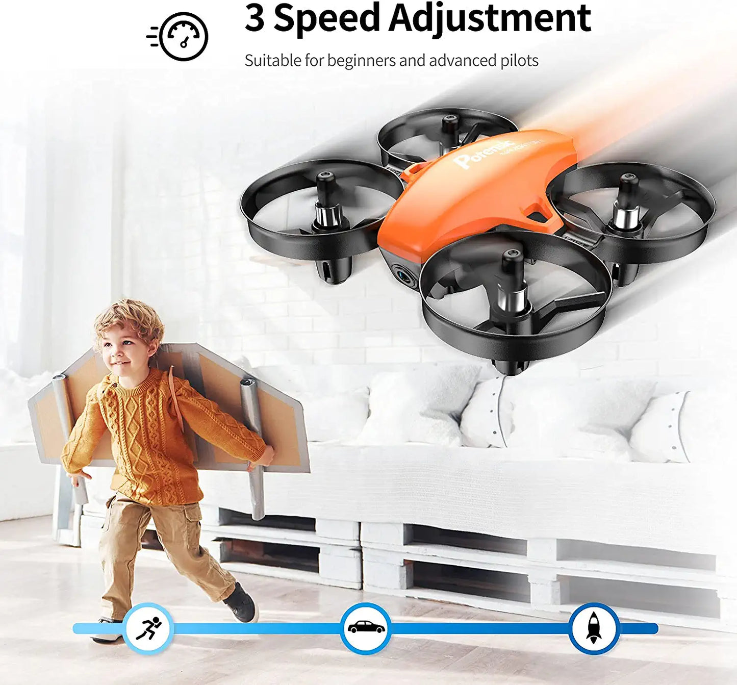 Potensic A20W Drone - for Kids, Mini Drone with Camera 720P HD, RC Drone, 3 Batteries with Altitude Hold, One Key Take Off, Easy for Beginners, Gravity Sensor, Headless Mode - RCDrone