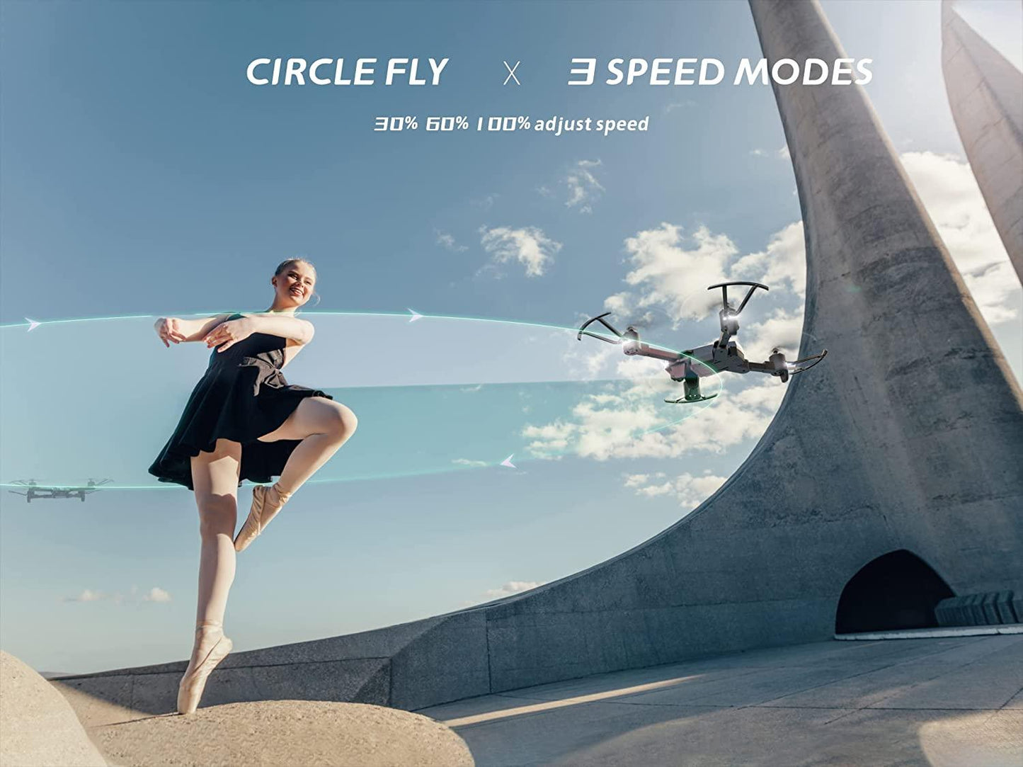 UranHub UF500 Drone - Camera for Adults 1080P HD Camera FPV WiFi RC Foldable Quadcopter for Beginners w/Optical Flow Positioning, Voice Control, Gesture Control, Circle Fly, Trajectory Flight - RCDrone