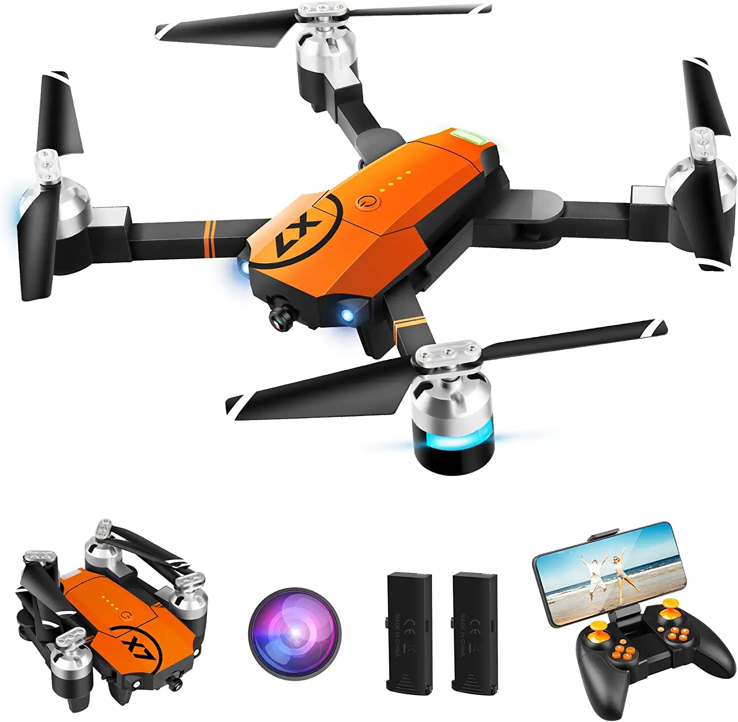 Drone 4K Double Caméra FPV Drone Pour Enfants Et Débutants Pliable