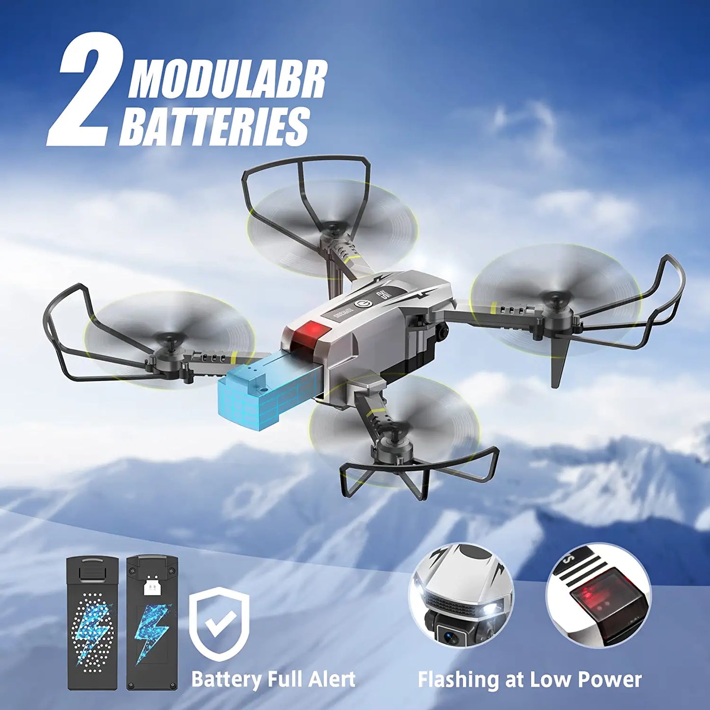 TOPRCBOXS S2 Mini Drone - for Kids with 1080P HD Camera, FPV Quadcopter Cool Toys Gifts for Teenage Boys RC Camera Drone with Altitude Hold 2 Batteries - RCDrone