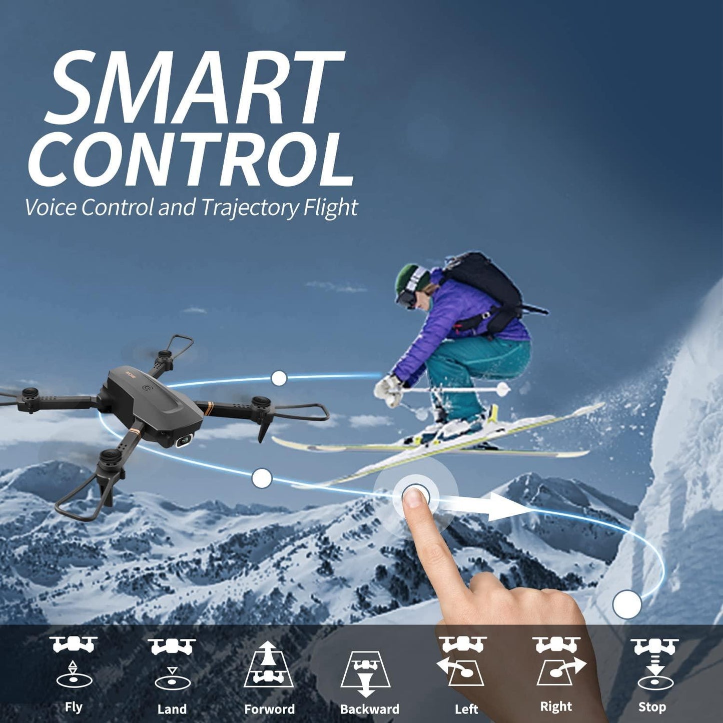 DRONEEYE 4DV4 Drone - with 1080P Camera for Adults,HD FPV Live Video RC Quadcopter Helicopter for Beginners Kids Toys Gifts,2 Batteries and Carrying Case,Altitude Hold,Waypoints,3D Flip,Headless Mode - RCDrone