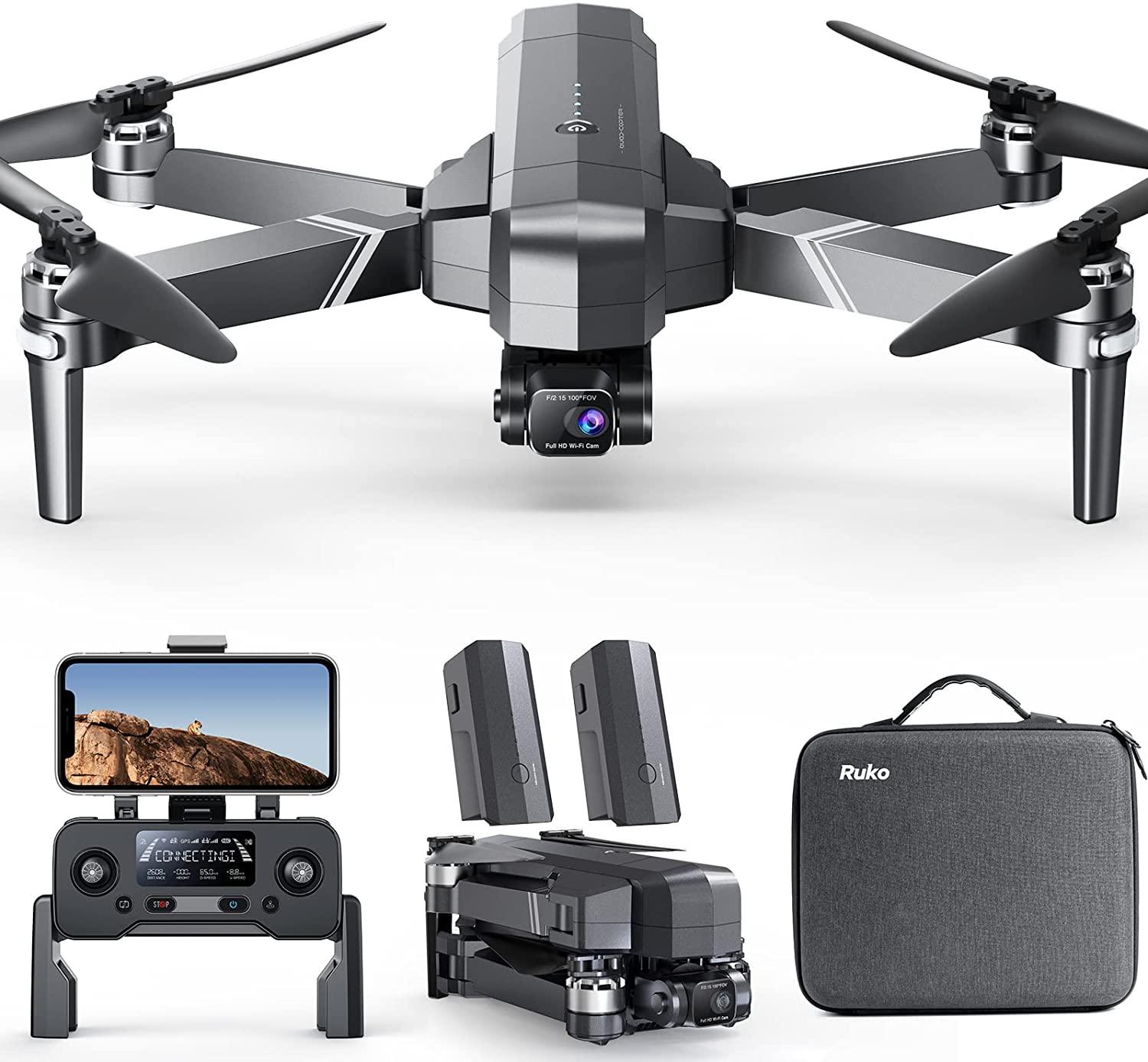 Dron GPS con cámara Dual 4K para Adultos, Drones Mando a distancia  Profesionales con Motor sin escobillas, Tiempo de Vuelo de 60 Minutos,  Retorno automático a casa, cuadricóptero RC para Principiantes 