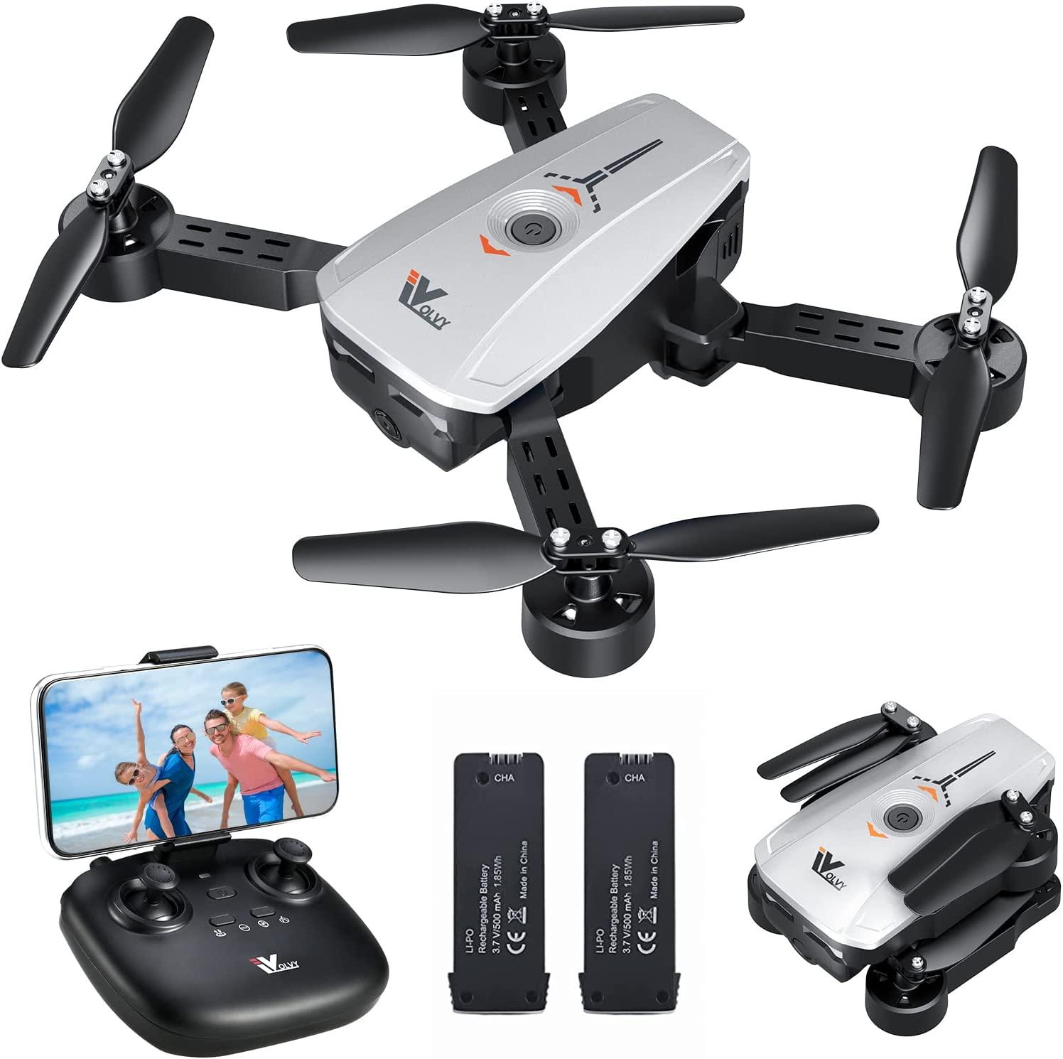  Drones con cámara HD de 1080p para adultos, niños y  principiantes, ángulo de 120°, diseño seguro y fácil de controlar, control  remoto, aplicación/voz, 18 minutos de vuelo, regalo para niñas/niños 
