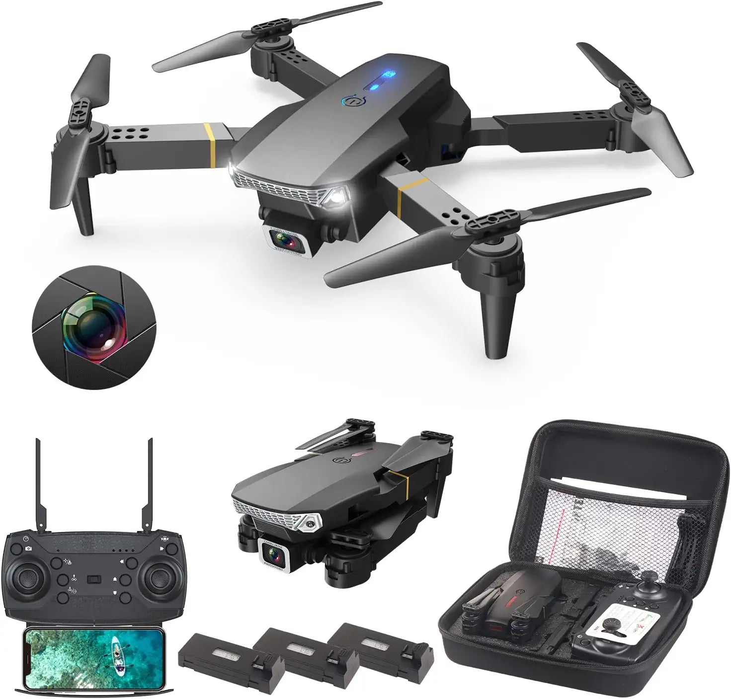 Wipkviey T27 Drone with Batteries 360° Flip, Altitude Hold