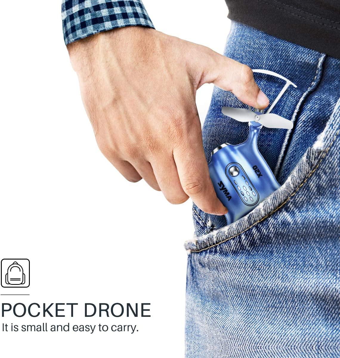 Syma X20 Mini Pocket Drone - Headless Mode 2.4Ghz Nano LED RC Quadcopter Altitude Hold - RCDrone