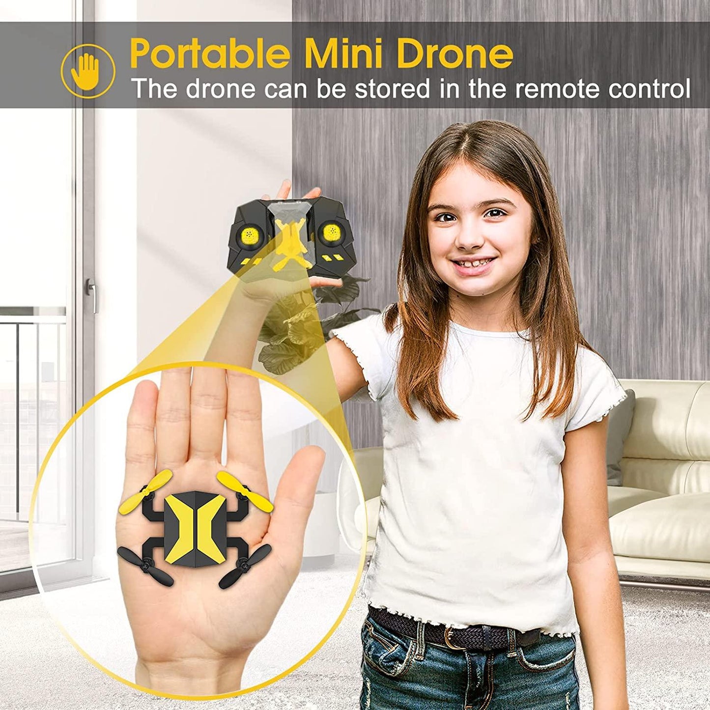 ATTOP X2W Mini Drone - RC Quadcopter with App FPV Video, Voice Control, Altitude Hold, Headless Mode, Trajectory Flight, Foldable Kids Drone Boys Gifts Girls Toys - RCDrone