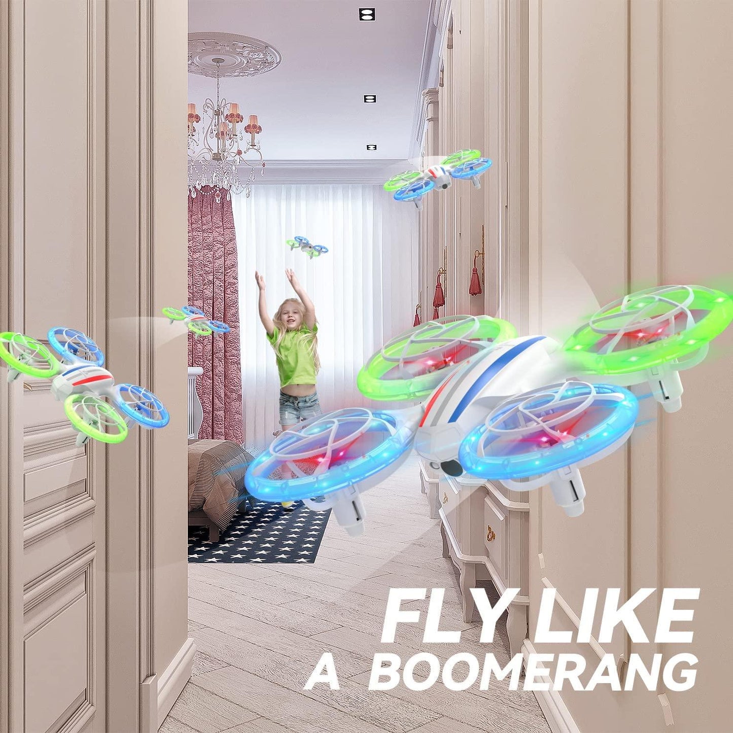 DEERC D23 Drone - for Kids Adults Beginners with 720P HD FPV WiFi Camera, LED Nano Hobby RC Quadcopter with Five Light Modes, Altitude Hold, Headless Mode, 3 Speed Modes, 360° Flip - RCDrone