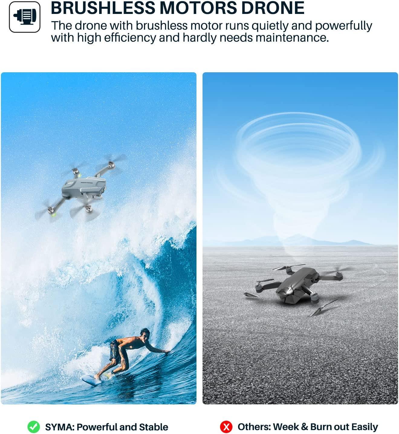 SYMA X650 GPS Drone - with 4K HD EIS UHD 90°FOV Camera for Adults Beginner, FPV RC Quadcopter with Brushless Motor, 2 Batteries 54 Min Flight Time, 5GHz Transmission, Smart Auto Return Home, Follow Me Professional Camera Drone - RCDrone