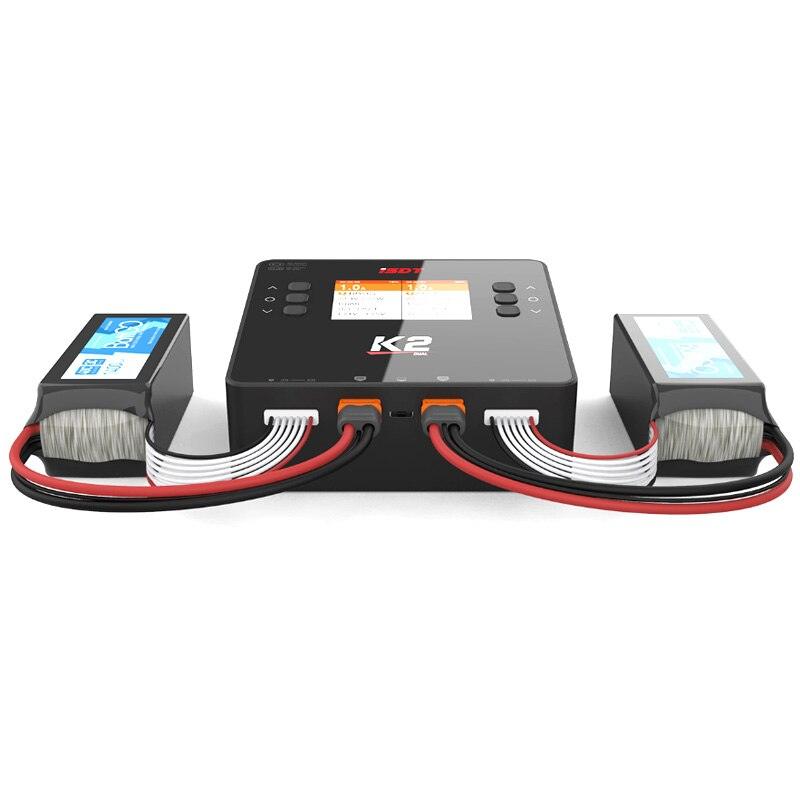 ISDT K2 Charger - AC 200W DC 500W*2 Dual Channel Balance Lipo Discharger Charger for Lipo NiMh Pb Battery RC FPV Racing Drone Charger - RCDrone