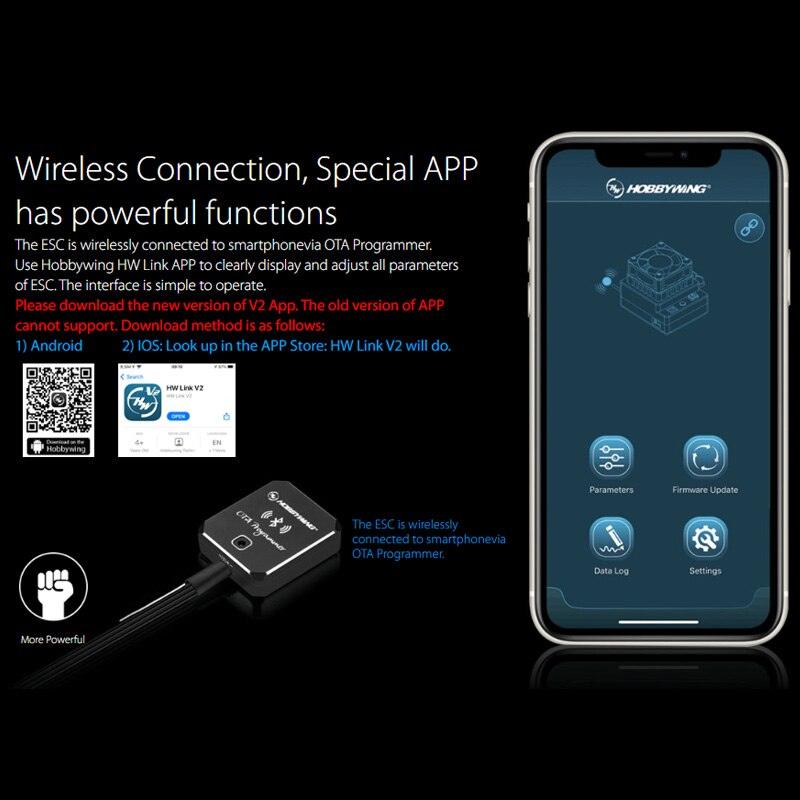 Hobbywing OTA Programmer Wireless Connected to Smartphone Bluetooth transmission for Xerun / Ezrun / Platinum / Seaking ESC - RCDrone