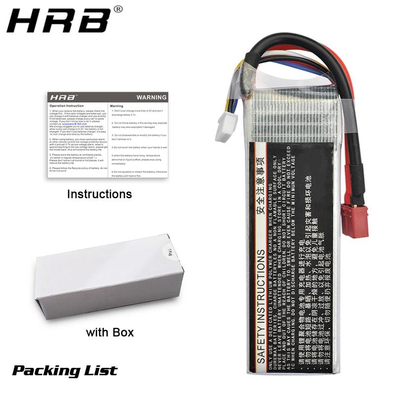 HRB Lipo 4S Battery 14.8V 1800mah - 50C XT60 For Fishing Bait Boats Buggy Cars Airplane Hobby RC Parts T EC5 XT90 Deans Female - RCDrone