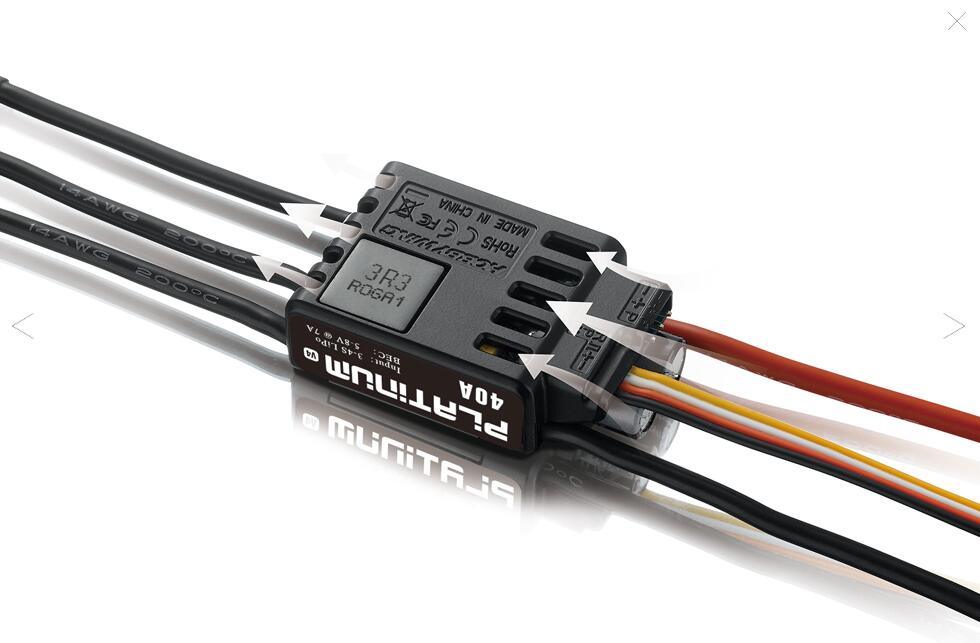 Hobbywing Platinum 40A V4 ESC - Brushless Electronic Speed controller for RC Helicopter Fix-wing Drone FPV Multi-Rotor Drone - RCDrone