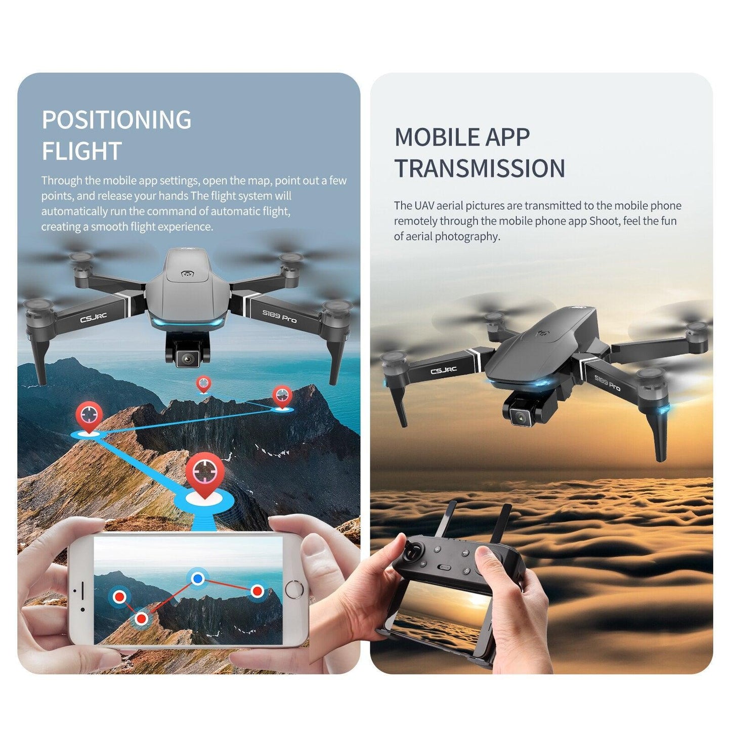 S189 Drone - GPS 6K HD Dual Camera 5G WIFI FPV Brushless Motor Foldable Quadcopter Helicopter Long Battery Life Gift Toy Professional Camera Drone - RCDrone