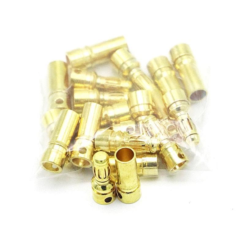 20 / 40pcs 3.5mm Gold Bullet Banana Connector Plug For RC ESC Battery Motor RC Drone Airplane Cat Boat (10/20 pair) - RCDrone