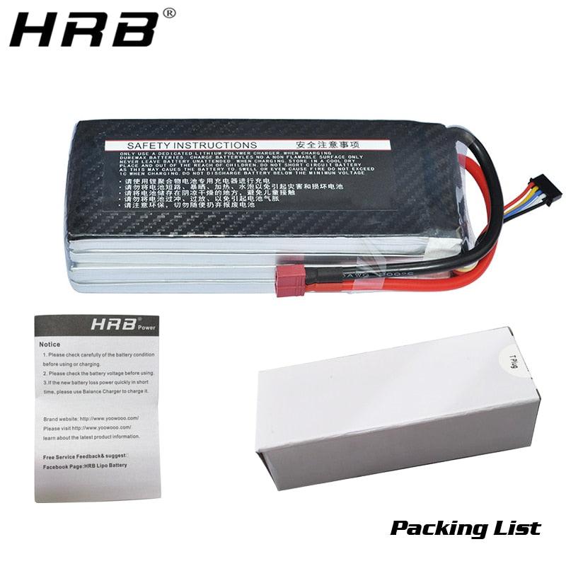 2PCS HRB Lipo Battery 2S 3S 4S 6S 11.1V 14.8V 5000mah 6000mah 3300mah 4000mah EC5 T PLUG XT60 RC Parts - RCDrone