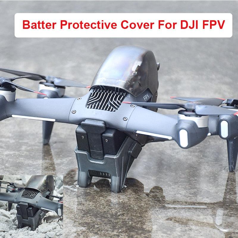 2 IN 1 Battery Protector Cover for DJI FPV Drone - Soft Glue Shell Landing Gear for DJI FPV Combo 10mm Height Extended Tripod - RCDrone