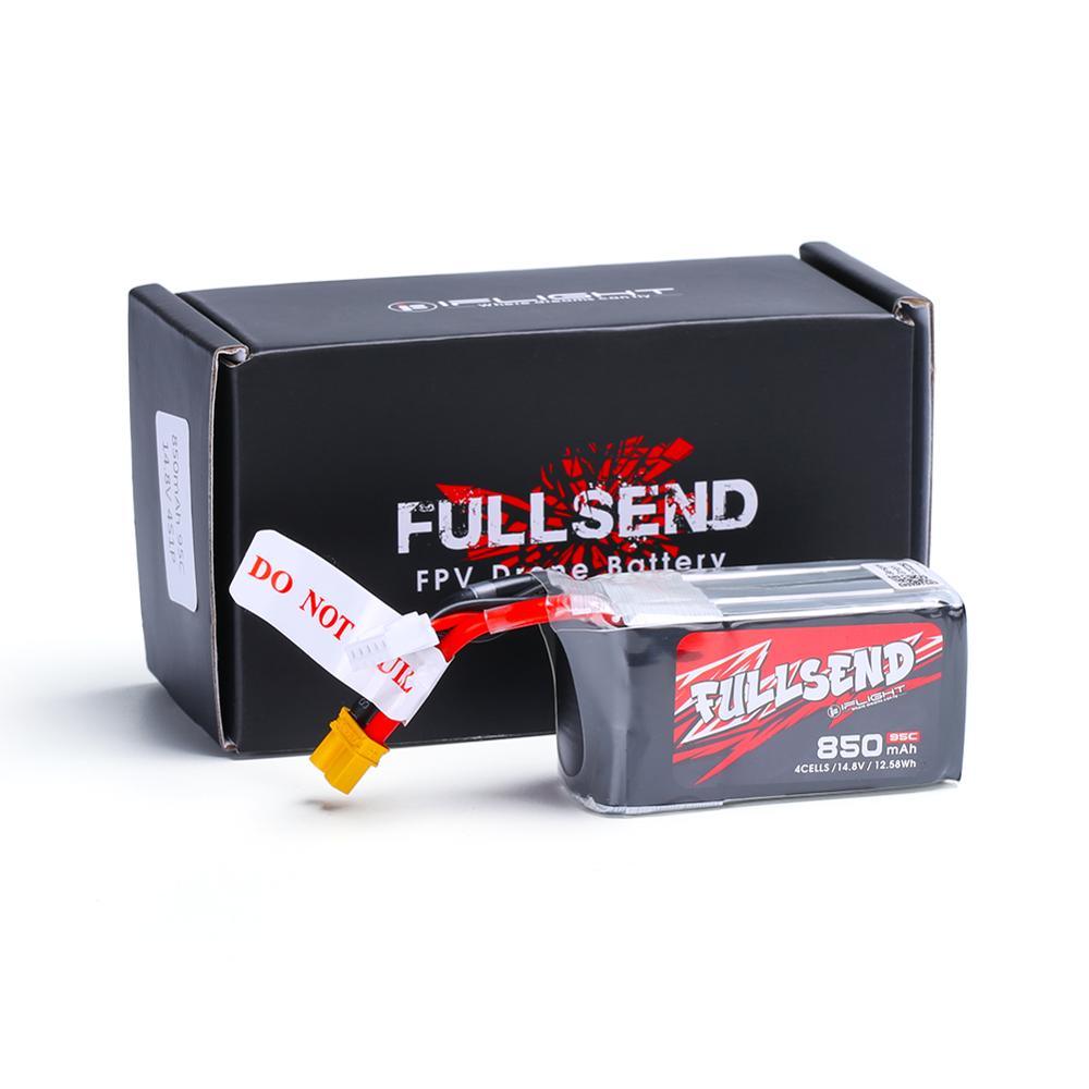 iFlight FULLSEND 4S 850mAh Battery - 14.8V 4S / 22.2V 6S 850mAh 95C Lipo Battery with XT30 / XT60 Connector for FPV drone Battery - RCDrone