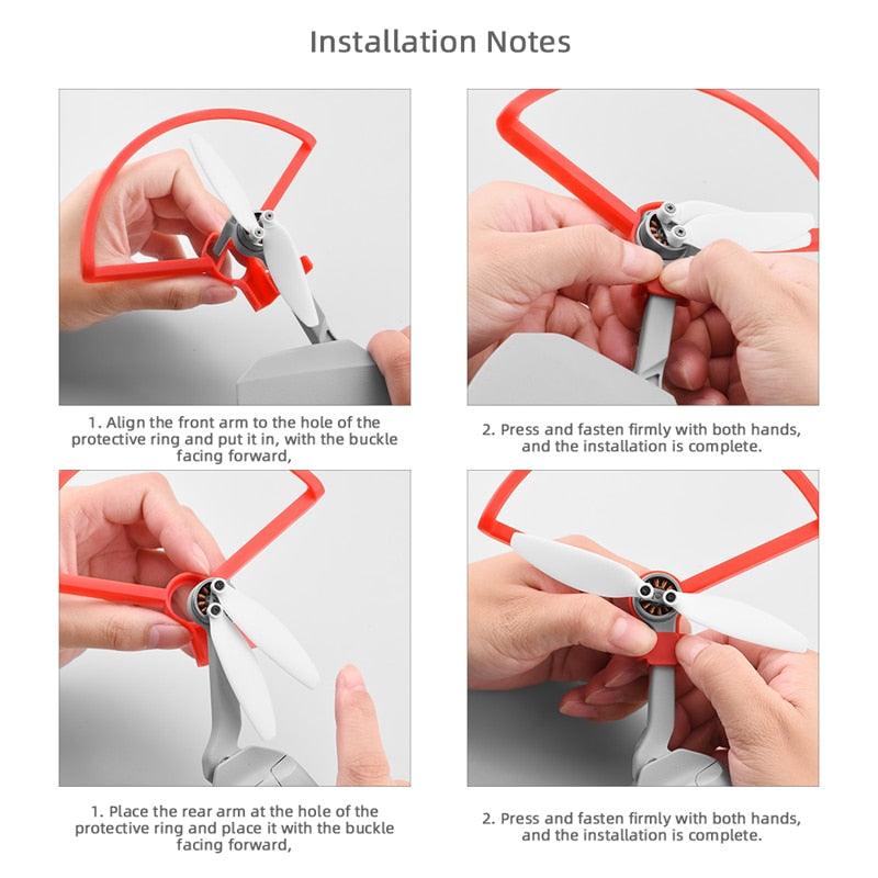 4pcs Quick Release Propeller Guard for DJI Mavic Mini 2/SE Drone Accessories Props Blade Protector Ring Cover Protective Kit - RCDrone
