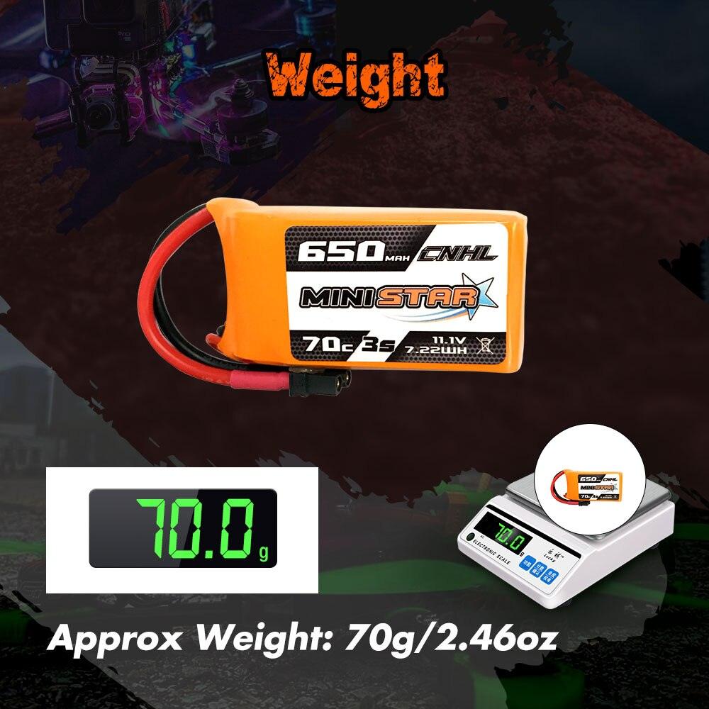 3PCS CNHL 11.1V 650mAh Lipo 3S Battery for FPV - 70C Ministar Series XT30 For Mini Quad FPV Drone Quadcopter Helicopter Airplane - RCDrone