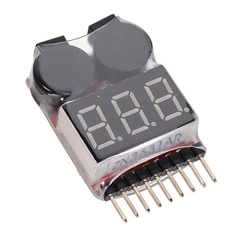 BX100 1S-8S Battery Voltage Meter Tester - Lipo Battery Monitor Buzzer Alarm Indicator For 3.7v 7.4v 11.1v RC Drone Helicopter Drone Battery - RCDrone