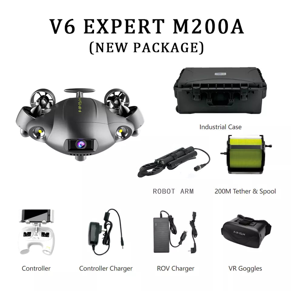 Fifish V6E - Professional Underwater Drone 4k UHD Camera 100m Cable Vr Control Sea Robot Drone Professional Camera Drone - RCDrone