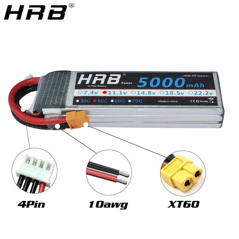 HRB Lipo Battery 4S 14.8V - 5000mah 6000mah 2200mah 1500 1800 2600 3000 3300mah 4000mah 10000mah 12000mah 22000mah XT60 RC Parts for FPV Drone Airplane Helicopters Car Toys - RCDrone