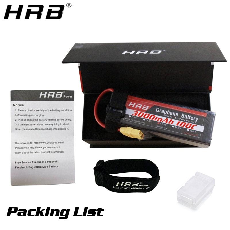 HRB Graphene 2S 7.4V 3000mah Lipo Battery - 3S 11.1V 4S 14.8V 5S 18.5V 6S 22.2V 100C XT90 XT60 Deans T EC5 RC Car Airplanes Parts - RCDrone