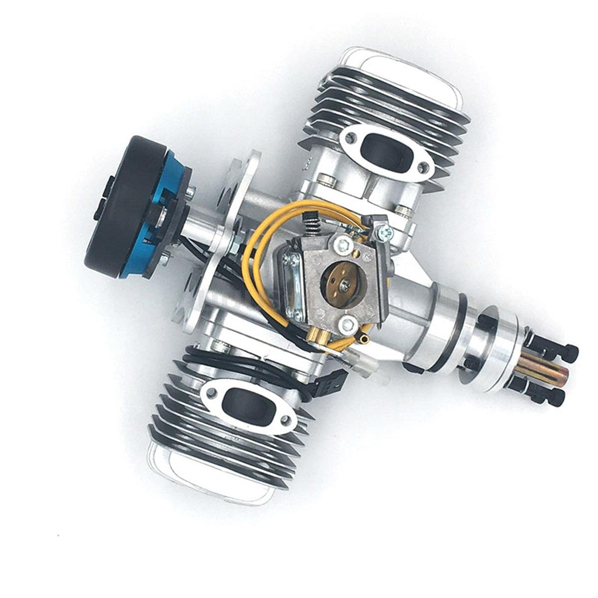 DLE60 60CC Twin Gasoline Engine UAV power system W/Electronic Igniton Muffler For RC Airplane - RCDrone