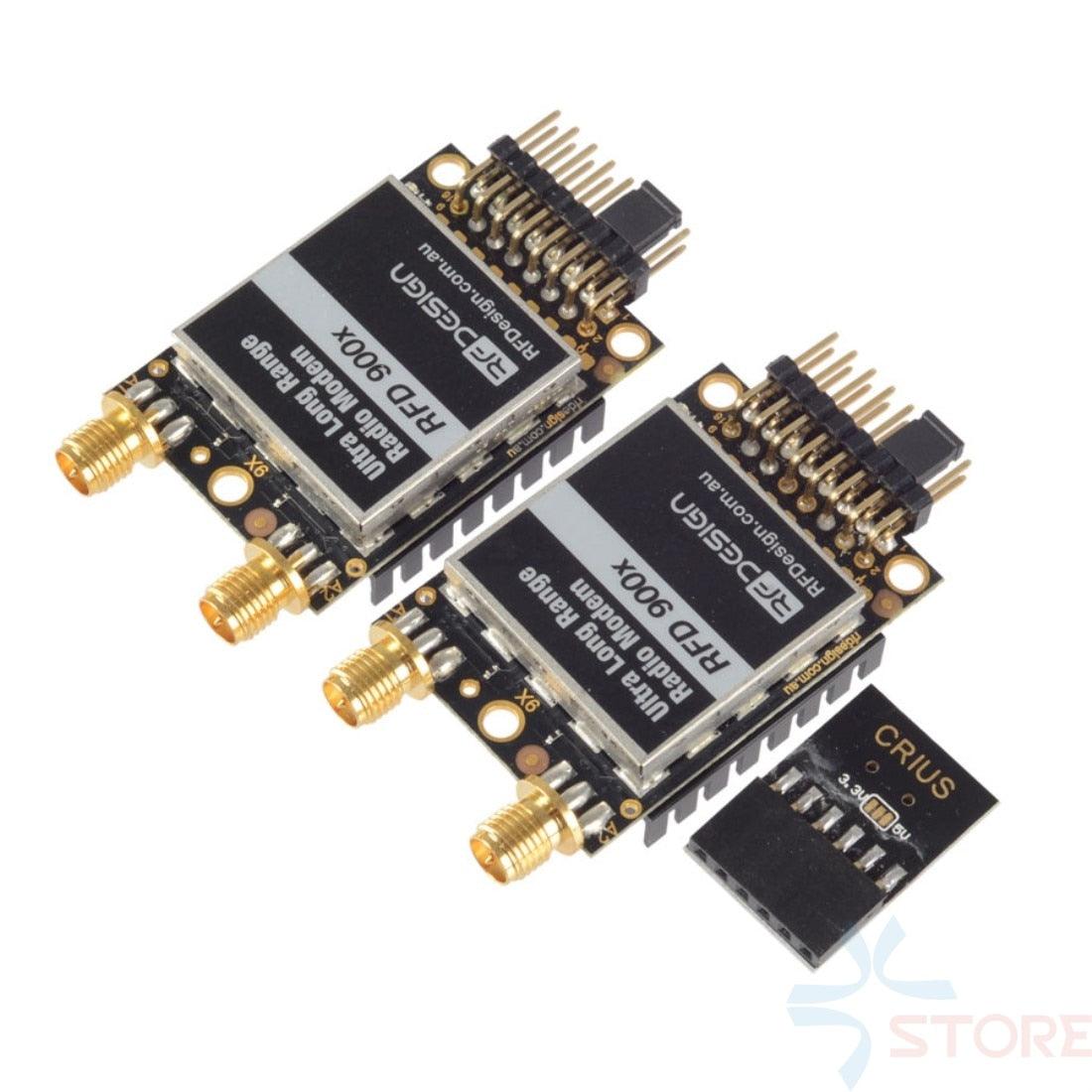 RFDesign RFD900x Remote900X - 915MHz Ultra Long Range Telemetry Radio Modem with Diversity FTDI & Antenna for APM PIX Over 40km Long Distance - RCDrone