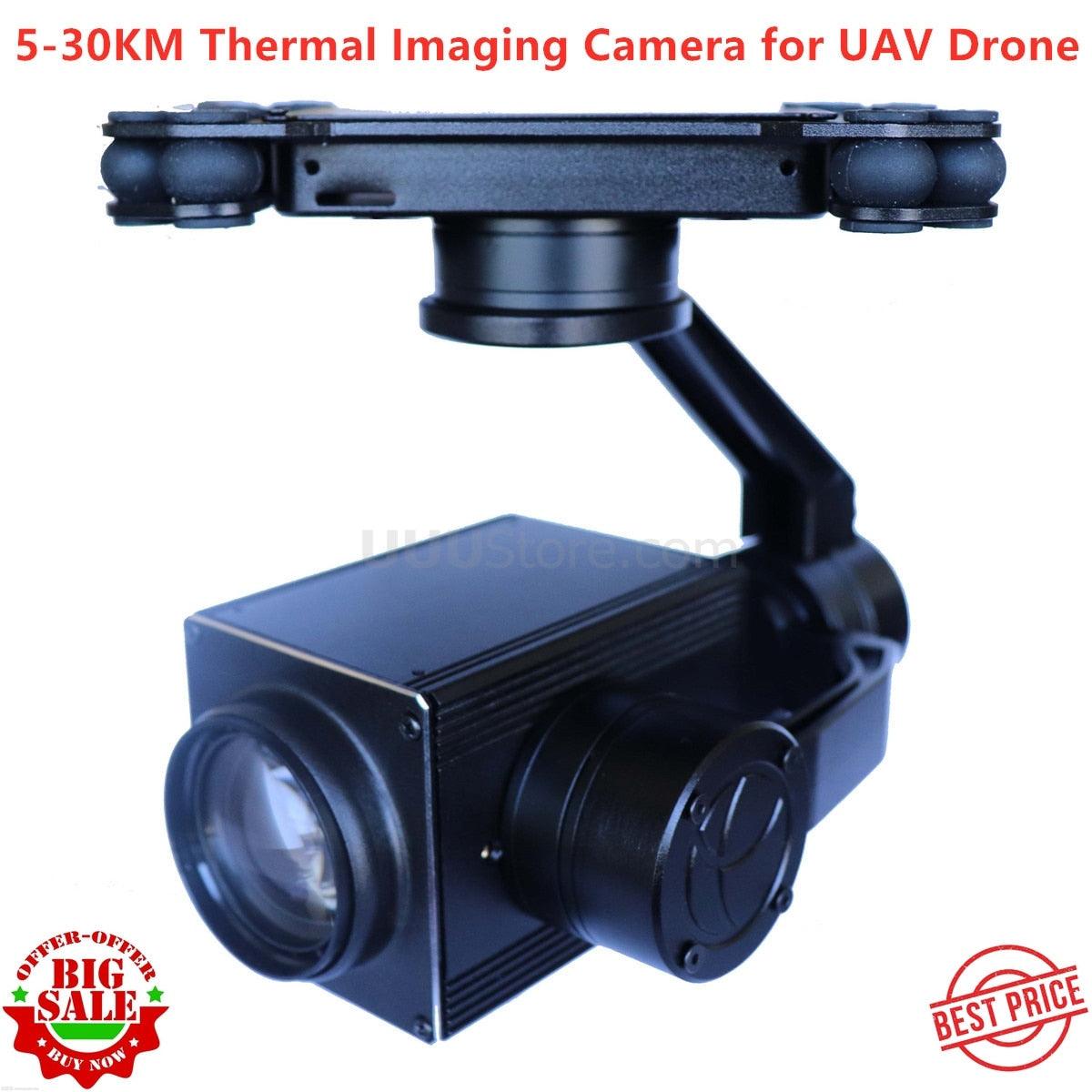 5-30KM long-distance 18X Dual Sensor of Zoom UAV Thermal Imaging Camera with 3 Axis Gimbal for UAV Drone Aerial Cinematography - RCDrone