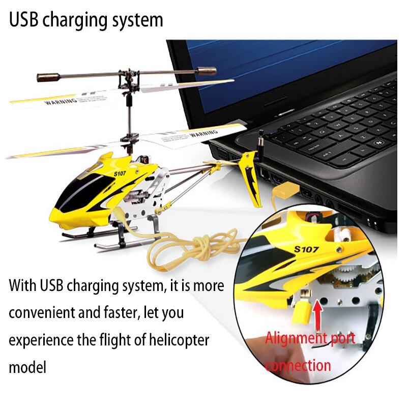 Syma S107G Rc Helicopter - 3 channel remote control helicopter anti-collision anti-drop equipped with gyro alloy aircraft - RCDrone