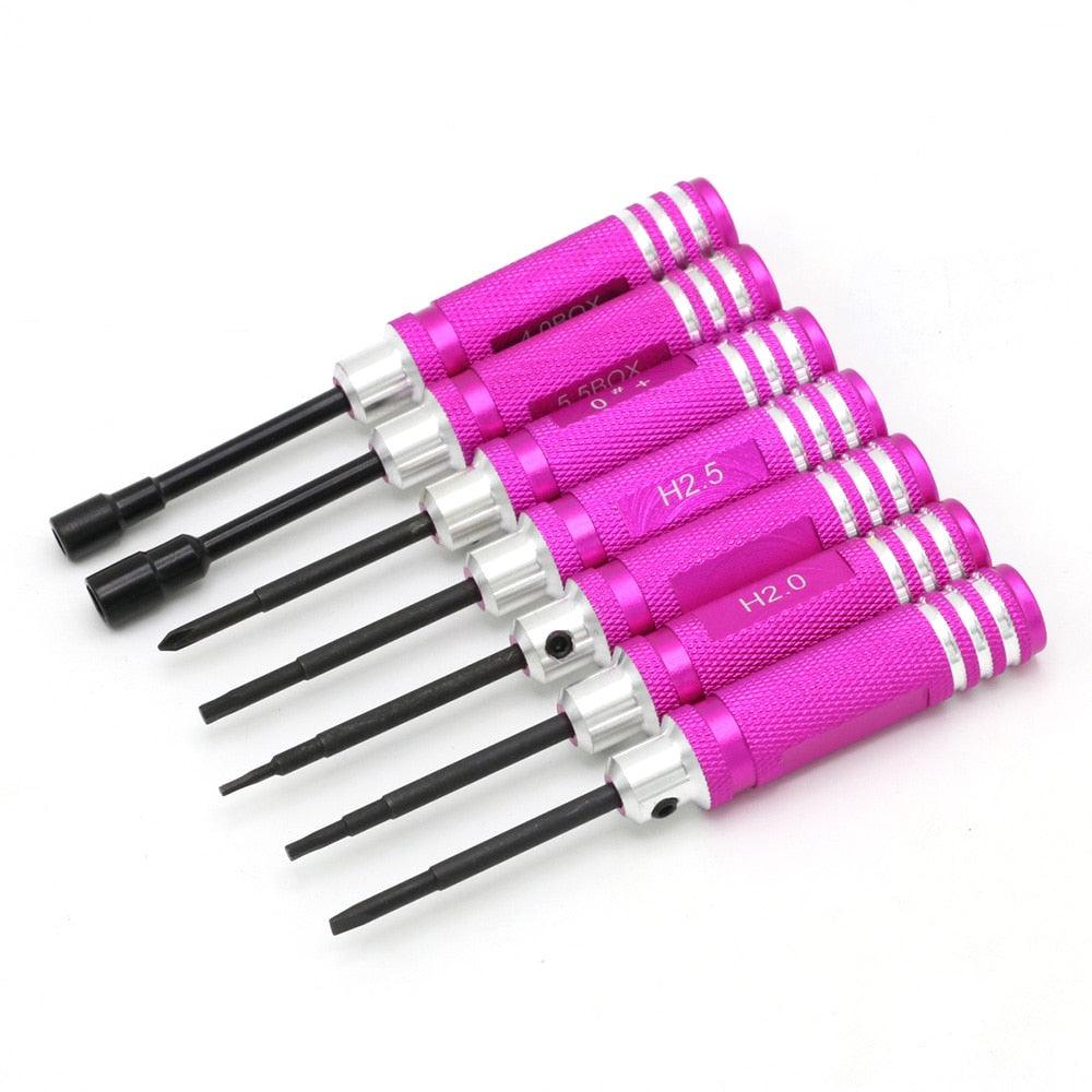 Hex 7pcs screw driver tool kit For RC helicopter Car BK Red blue black for Rc Toys Rc Drone - RCDrone