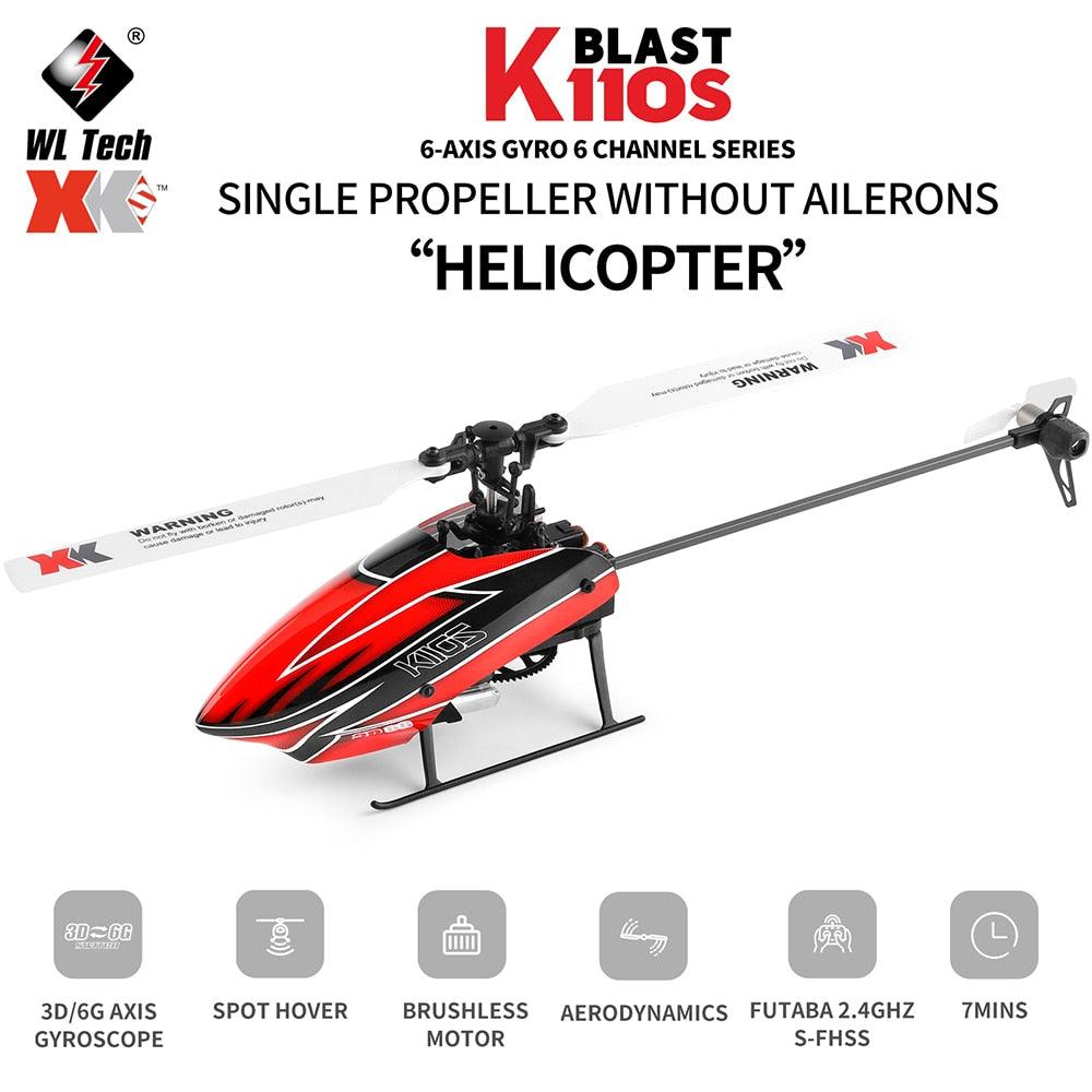 Wltoys K110S RC Helicopter - 6CH 3D 6G 6-Axis System Single Paddle