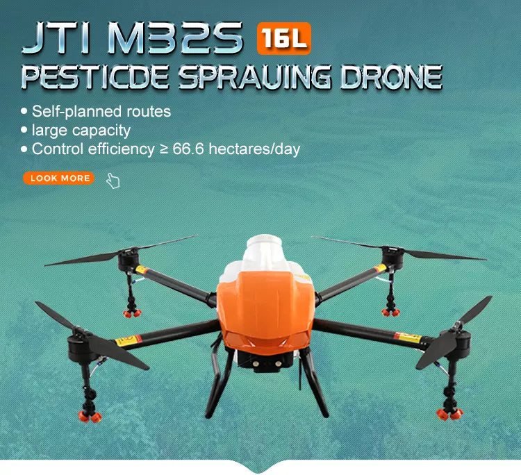 JTI M32S 16L Agriculture Drone - Carbon Fiber Frame 4 Axis Heavy Load 16kg Professional Agriculture Spray Drone UAV Flying UAV Drone Crop Sprayer - RCDrone